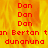 Red pixelated text repeats 'Dan' and partial phrases on a yellow-orange flame-like background with gray lower-right corner.