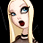 Pixelated cartoon-style buddy icon featuring a blonde woman on the left and green text on the right against dark backgrounds.