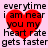 Red heart-shaped icon with black text reading "everytime i am near you my heart rate gets faster" on a light pink background.