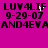 Pixelated text on magenta background with animated white dots near 'LUV4LIF' in two of identical text
