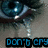 A pixelated close-up of blue eyes with tears, overlaid with blue and red text fragments in a blocky font.
