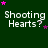 Green background with white text 'Shooting Hearts?' and scattered pink and dark purple stars in a