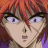A 4-frame contact sheet of a pixelated anime-style character with orange hair and purple eyes, showing subtle facial expression changes across frames.