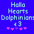 Pixelated text and symbols on a blue background with light green and pink elements.