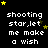 Pixelated text 'shooting star,let me make a wish' repeated across black background with yellow stars scattered throughout.