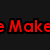 Pixelated text and symbols on a split background with red, black, and white sections.