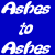 Pixel art of a blonde woman in pink top and shorts with text 'Ashes to Ashes Dust to Dust Life is Short' on blue background.