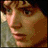A 48x48 pixel buddy icon split into two sections: a left-side portrait of a person with brown hair and light skin, and a right-side green background with bright green text reading "Original Icons .com" in a stylized font.