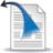 Static pixel art of a document with a blue triangular shape overlaying its right side, set against a light gray background.