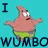 Pixelated cartoon starfish character in green shorts appears multiple times on cyan background with text overlays.