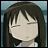 Pixelated anime-style character with closed eyes and long brown hair on left, next to black background with white text "Anime IM" above smaller "COM" on right.