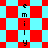 A static image with a light blue background featuring red diamond shapes and vertical text reading 'emily' in black pixels.