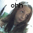 A pixelated image of a person with long dark hair wearing glasses, showing two sequential text states 'ohh' and 'snapp' above the head.