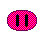 Six pink oval icons with black symbols on gray background, showing sequential animation frames of symbol rotation and orientation changes.