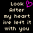 Pixelated text reads 'Look After my heart ive left it with you' on black background, with a pink pixel-art heart symbol replacing the word 'heart'.
