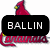 Pixelated red bird perched atop black speech bubble with white text 'BALLIN' and red banner below.