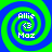 Four identical spiral patterns with green and blue colors, each containing the text 'Allie', 'C3', and 'Moz' in white pixelated font.