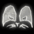 Four distinct silver cartoon-style icons arranged in a 2x2 grid on black background, each with subtle glow effect and anti-aliased edges.