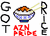 Static pixel art icon featuring a bowl of rice with chopsticks, flanked by vertical text reading 'GOT' and 'RICE', with red stylized text below the bowl.