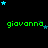 Green text reading 'giovanna' appears in three on a black background, with scattered blue and dark blue stars above each