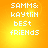 Pixelated text on a gradient orange-yellow background with subtle light effects.