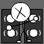 A 4x3 contact sheet of a black-and-white animated stick figure dancing in front of two speaker-like shapes, with visible frame-to-frame motion differences across all 12 sampled frames.