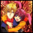 A 48x48 pixel buddy icon featuring two anime-style characters in a close embrace against a fiery background, with "Anime IM" and "COM" text on the right side of the contact sheet layout.