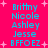 A static image with a bright pink background displays two identical vertical of cyan text listing names and abbreviations, surrounded by small white plus signs