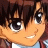 A pixelated anime-style character face on the left and stylized text on a black background on the right, forming an animated buddy icon contact sheet.