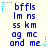 Blue pixelated text on a light background with small blue star accents, arranged in a pattern with repeated phrases