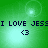 Green background with four identical showing text "I LOVE JESSI" and a heart symbol, each has light circular effects