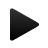 Black triangular play button icon with pixelated edges on light gray background.