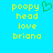 Pixelated text and a heart symbol on a bright blue background, with yellow text reading 'poopy head love briana' in two identical vertical
