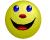 Yellow circular icon with blue eyes and red mouth showing various expressions including smiling, open-mouthed, and closed-mouth states.