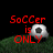 Red text on black background with green grass and a soccer ball icon, displaying changing phrases across frames.