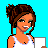 Pixel art buddy icon featuring a woman in blue duck-patterned pajama pants holding a laptop, with partial view of another person's torso and matching pants on the right side, plus text reading "Got Milk?" against a solid cyan background.