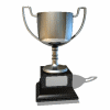 Silver trophy with two handles on black base, displayed in four of four identical icons with subtle shadow variations