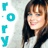 A woman with long brown hair and blue eyes appears in a of six , each showing slight variations in her head position and facial expression, with vertical cyan text on the left