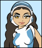 Animated avatar with changing headwear and clothing colors across five views, each showing a different hairstyle or accessory combination.