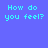 Pixelated cyan text on blue background with gray rectangle, displaying phrases about feeling and being 'holey' with repeated question marks.