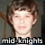 A four- shows a person with brown hair in different poses and text overlays, including "mid-knights b-ball player" and "#4 rocks." The bottom-right is blank