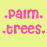 A static image with four vertical of alternating yellow and pink backgrounds displaying text phrases in pixelated fonts