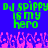 Green pixelated text reads "DJ SPIPPY DJ SPIPPY IS MY HERO" over a blue background with pink and purple pixelated shapes below.