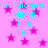 A static image with a bright pink background filled with scattered magenta stars and cyan text reading "Hi Alaska" at the top, followed by "HiHiHi," "HiHi," and "Hi" in descending size.