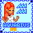 Pixel art contact sheet of two Aquarius zodiac icons featuring a red-haired character in white top and orange pants with blue water symbols, displayed side-by-side on light blue background with pixelated borders.