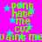 Bright pink background with scattered light blue stars and repeated green text reading "dont hate me cuz iaint me" in pixelated font.
