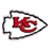 Static pixelated icon featuring a red "KC" monogram inside a black-outlined arrowhead shape on white background.