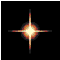 A four-pointed star-shaped icon with glowing orange and yellow center radiating light, displayed in a of five showing size variations