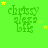 Green background with repeating text "chrisy alexa bff" and yellow stars in a pattern, some stars animated to appear and disappear