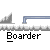 Pixelated character performing snowboarding tricks on a snowy slope with blue railings, labeled "Boarder" below each frame.